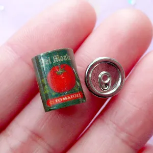 1:12 Scale Dollhouse Food Can | Miniature Tomato Can with Removable Lid | Doll House Food Craft (9mm x 14mm)