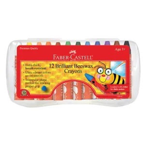12 Brilliant Beeswax Crayons in Storage Case - #129112