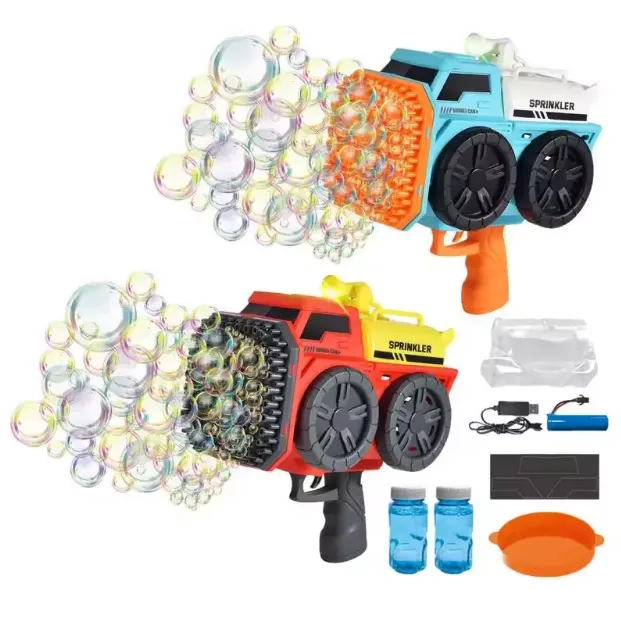 139 Holes Sprinkler Bubble Gun With LED Lights