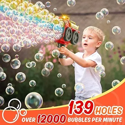 139 Holes Sprinkler Bubble Gun With LED Lights