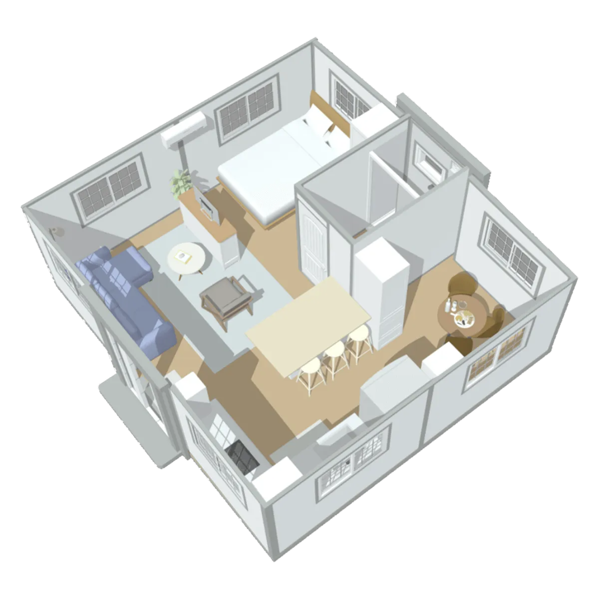 19x20 ft Expandable Prefab Home
