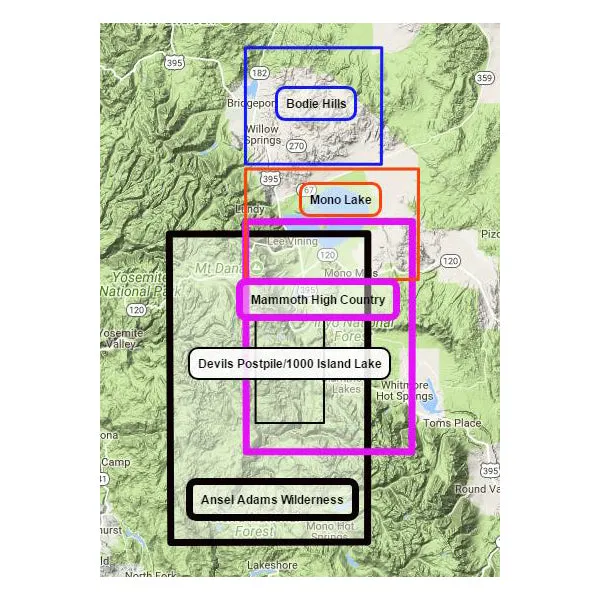 Ansel Adams Wilderness Map