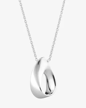 Aqua swirl necklace silver