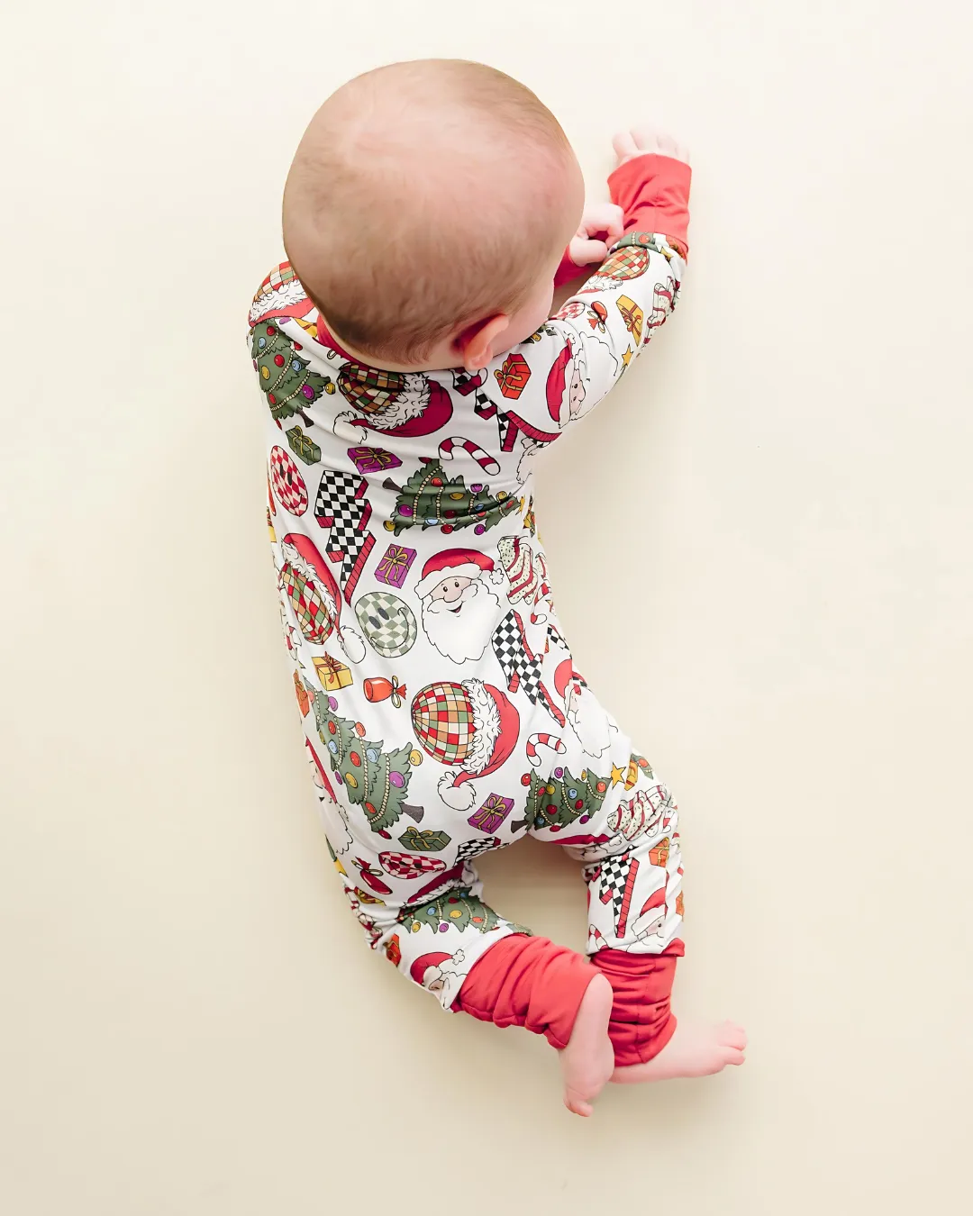 Bamboo Zip Romper | Retro Christmas