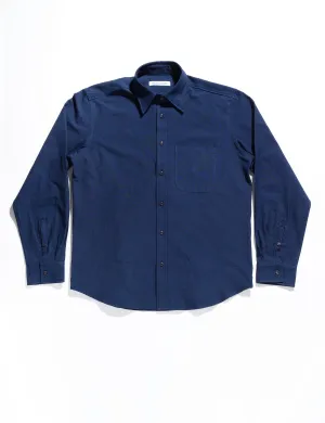 BKT14 Casual Shirt in Sturdy Chambray - Deep Indigo
