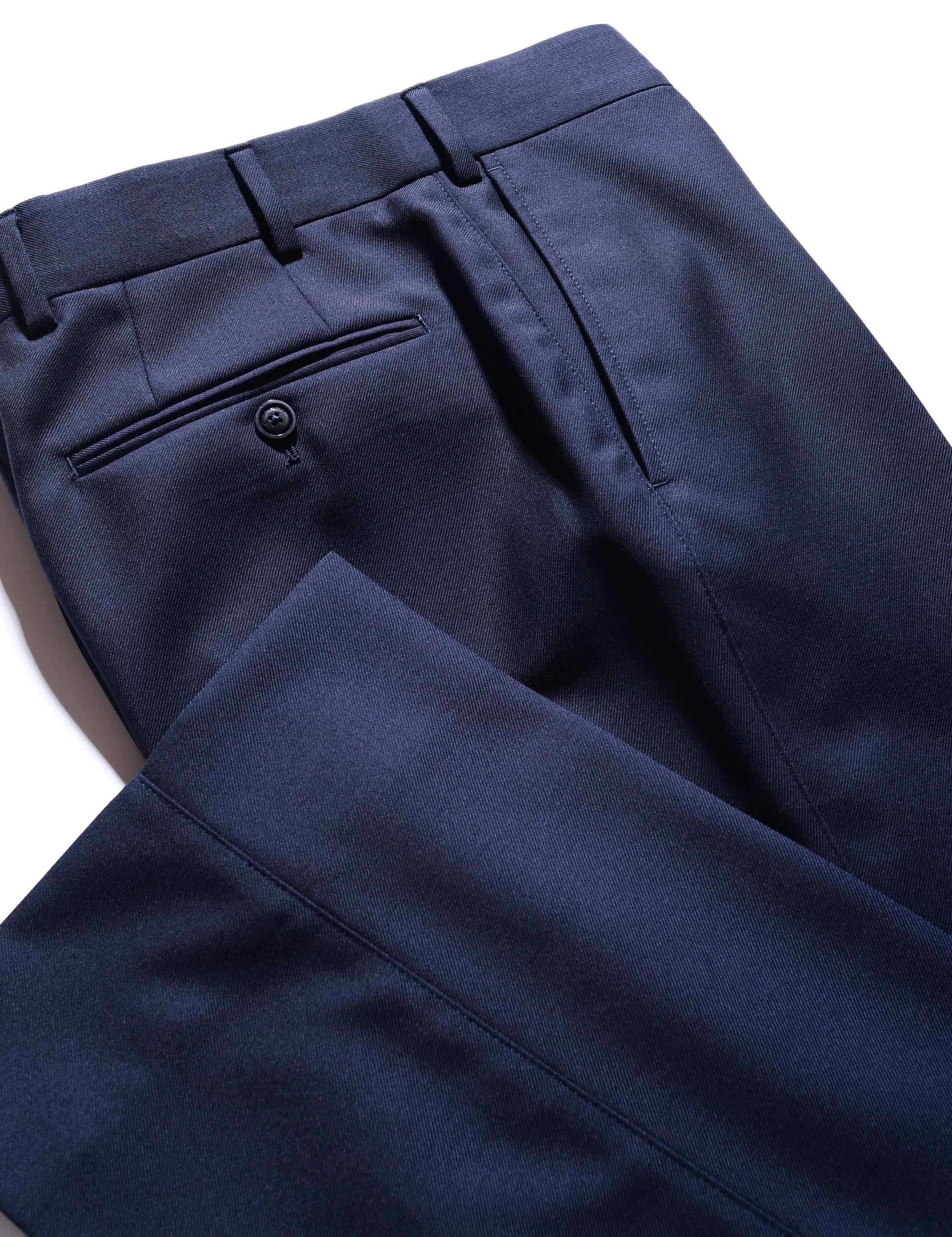 BKT36 Straight Leg Trouser in Sturdy Wool Twill - Midnight Blue