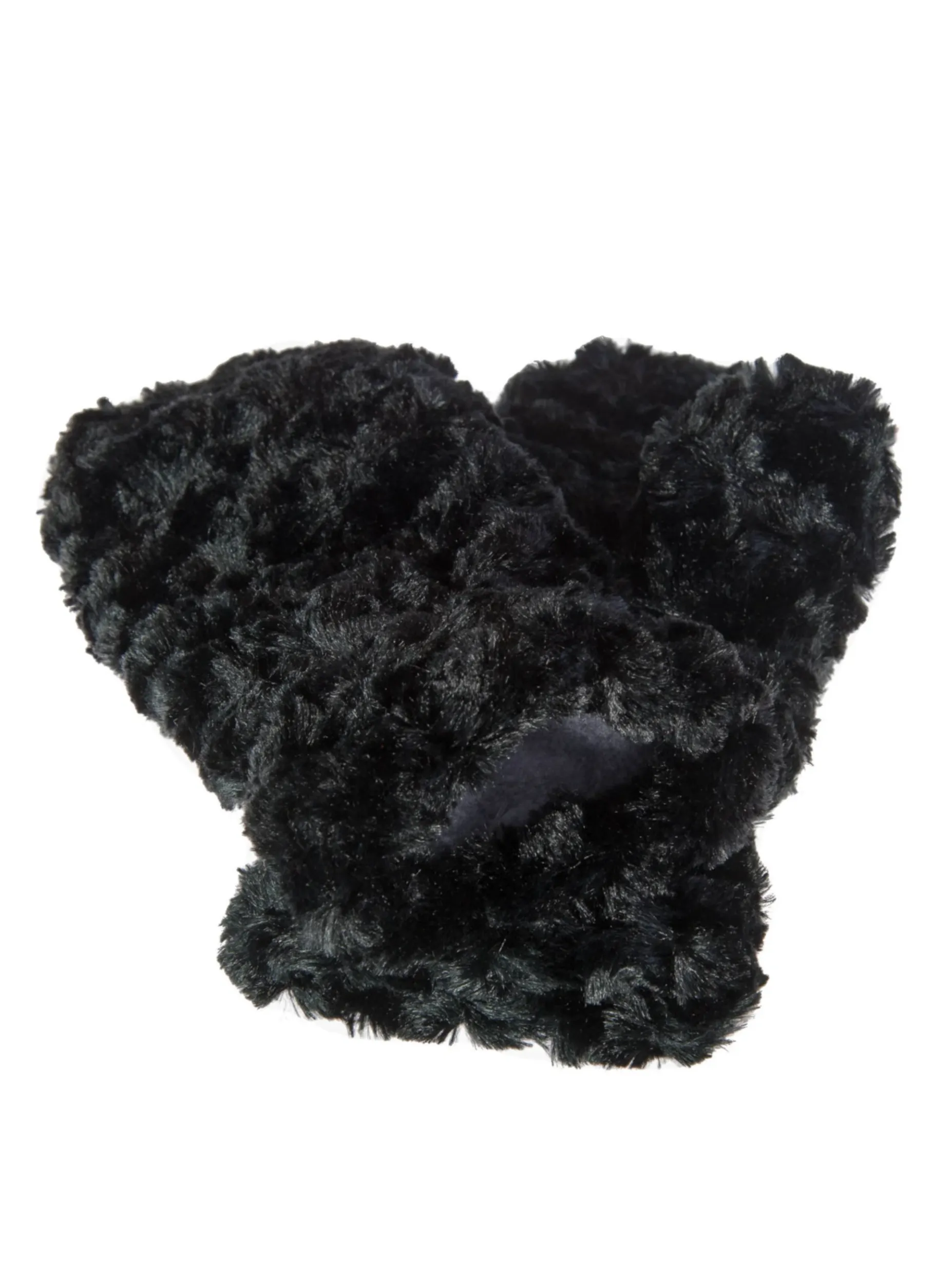 Black Soft Swirl Mittens