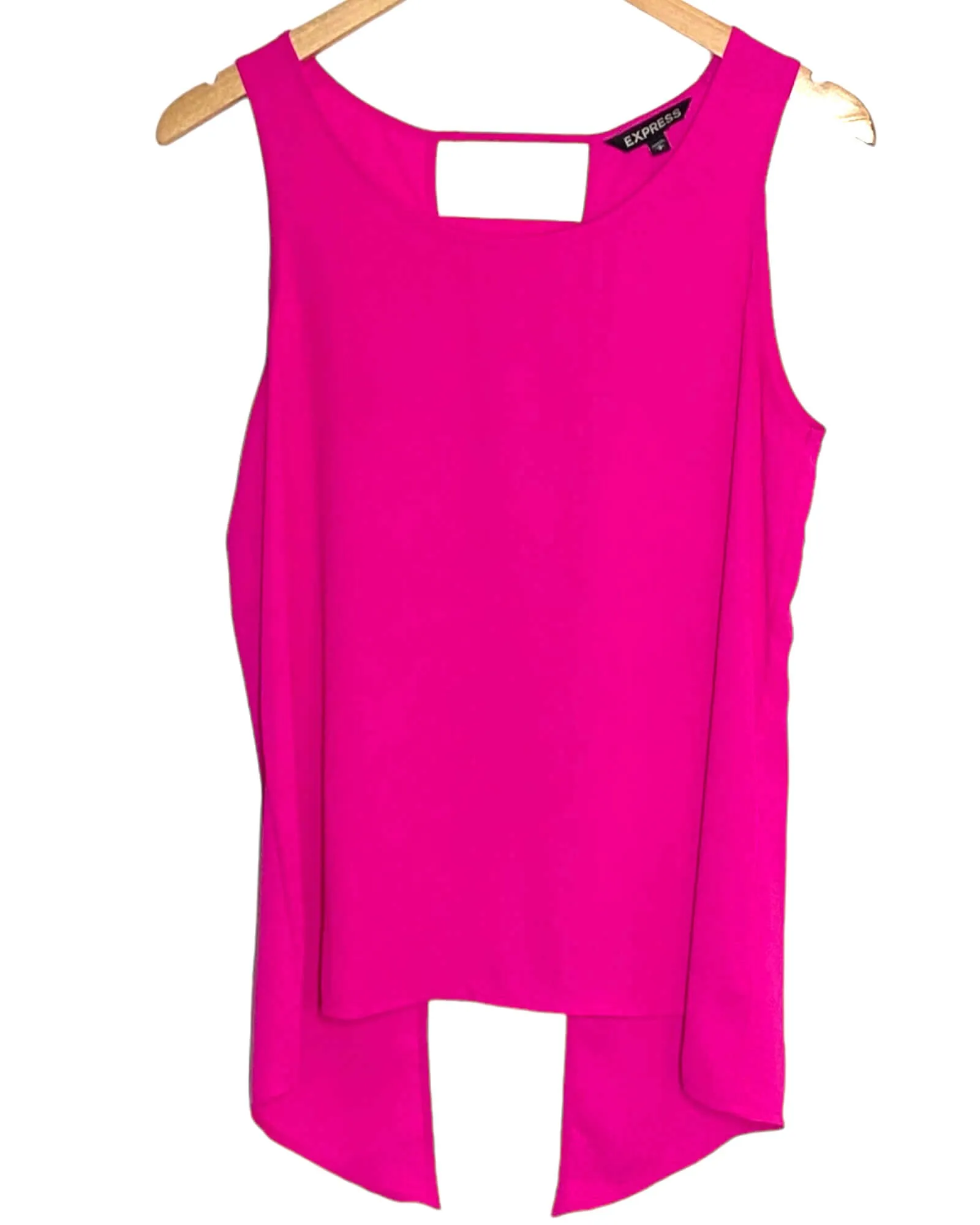 Bright Spring Neon Berry Ladder-Back Sleeveless Top
