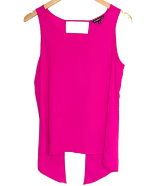 Bright Spring Neon Berry Ladder-Back Sleeveless Top