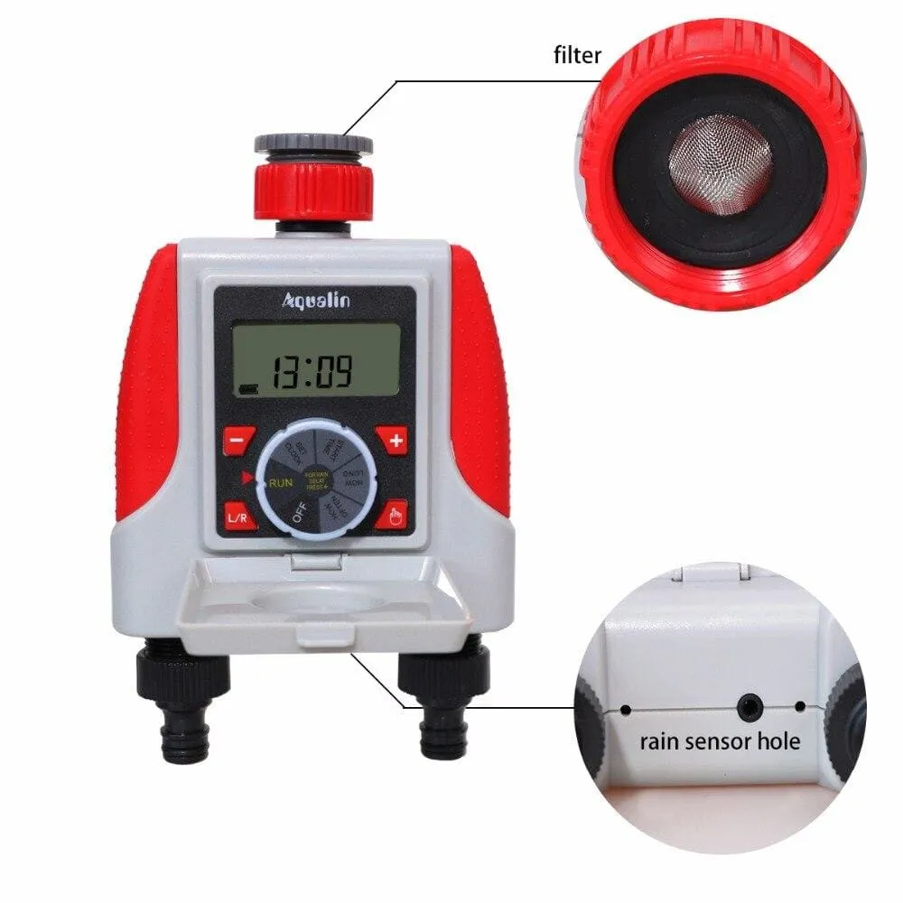 Dual Automatic Watering Sprinkler Timer Waterproof Controller System