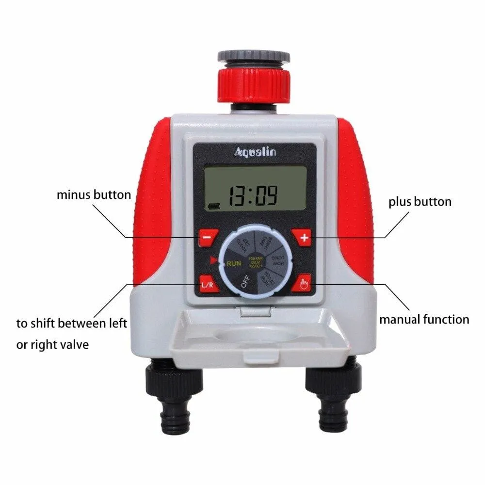 Dual Automatic Watering Sprinkler Timer Waterproof Controller System