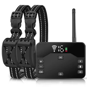 Fresh Fab Finds 2 In 1 Wireless Electric Dog Fence Waterproof Pet Shock Boundary Containment System Electric Training Collar with 2 Receiver Collars for Small Medium