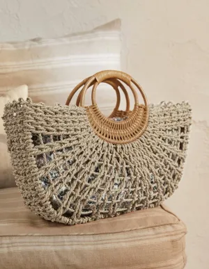 Hand Held Basket Bag-Natural
