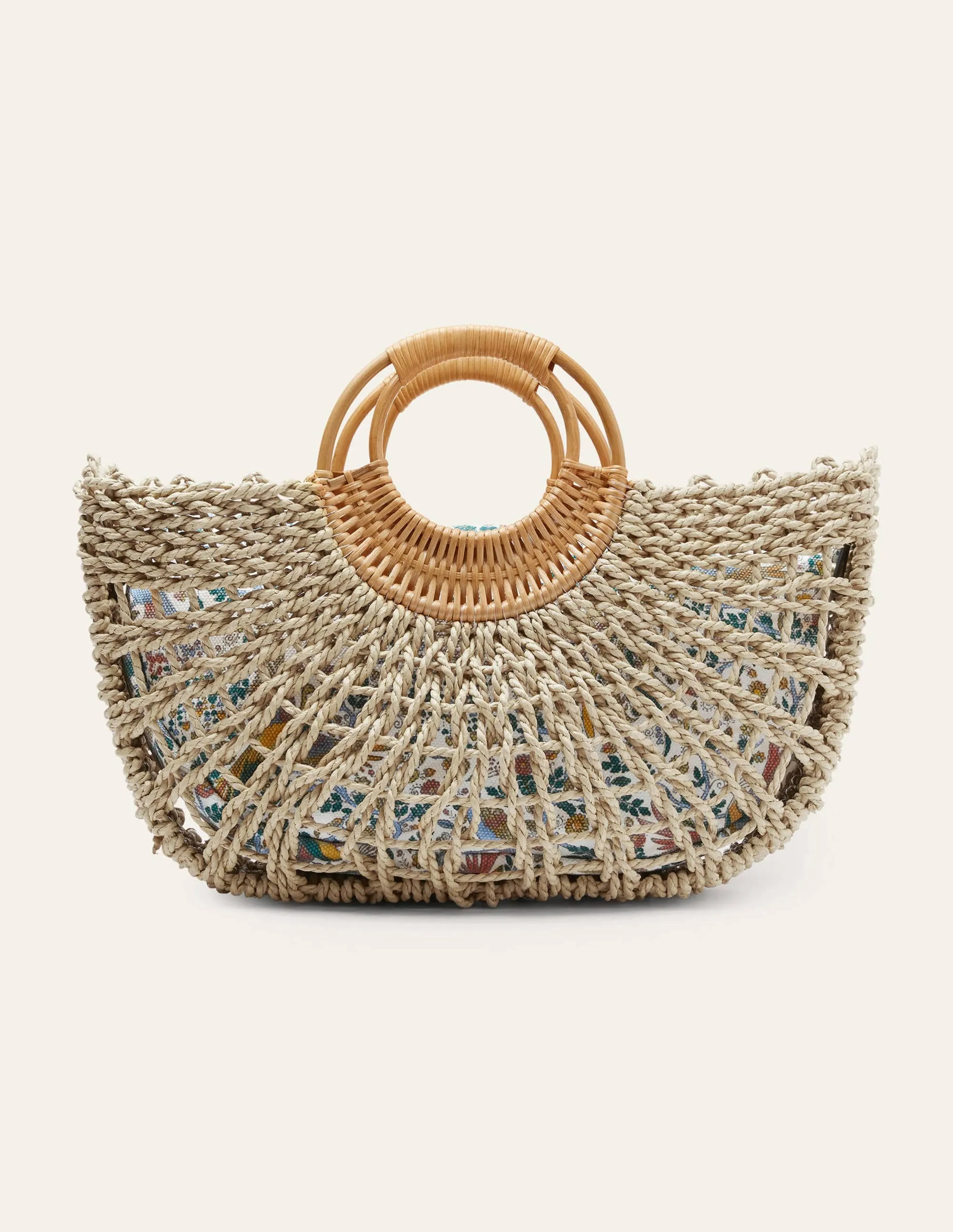 Hand Held Basket Bag-Natural