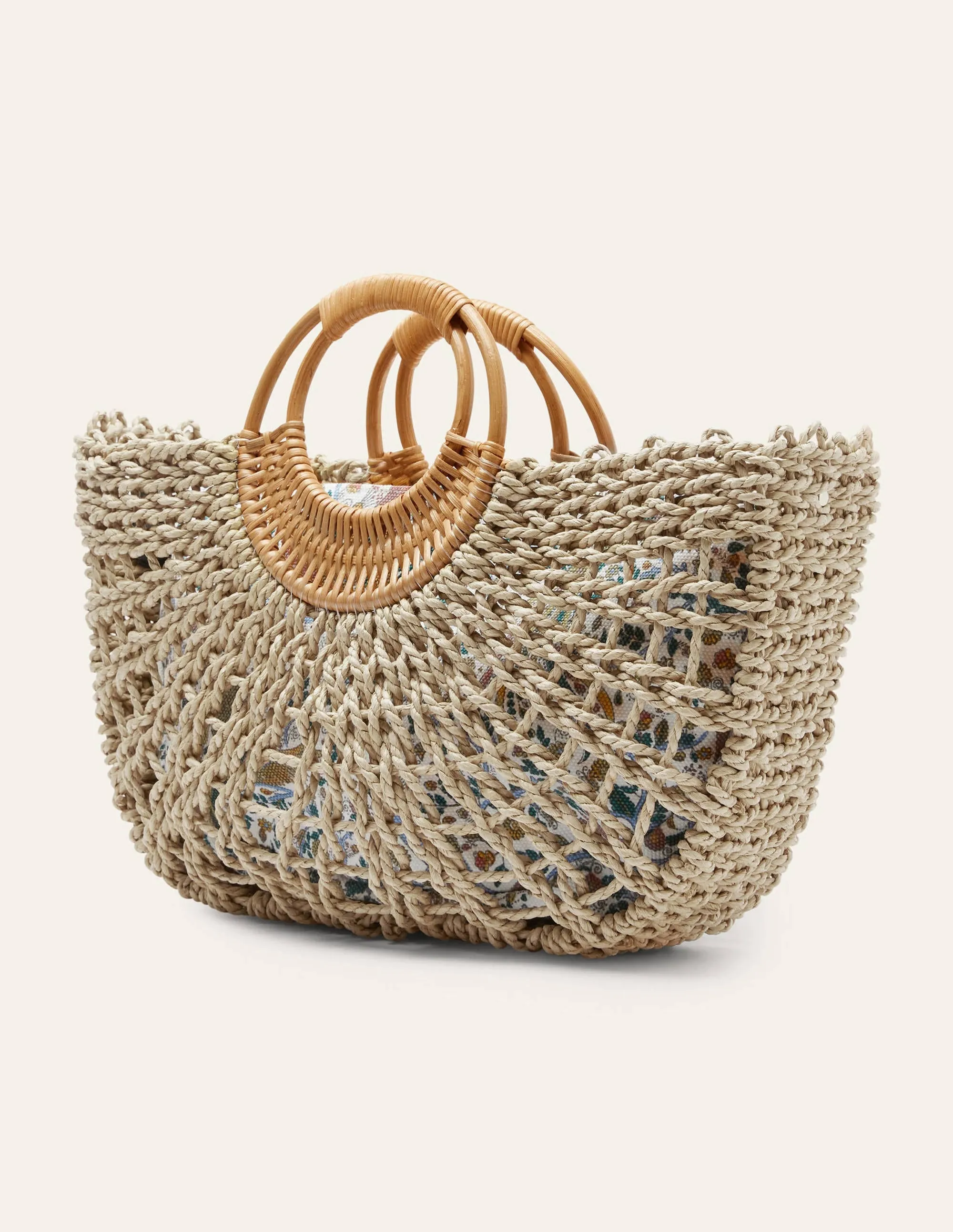 Hand Held Basket Bag-Natural