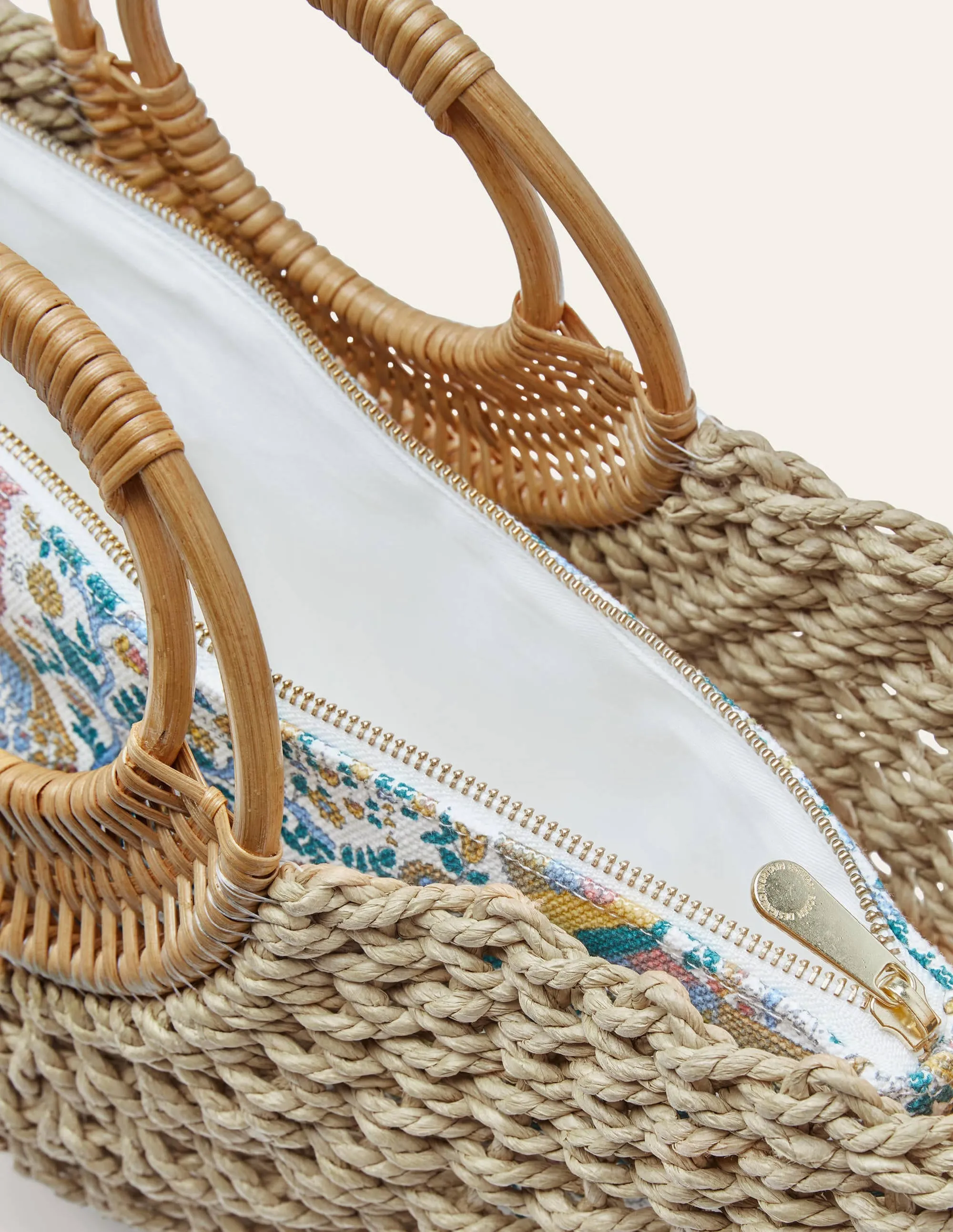 Hand Held Basket Bag-Natural