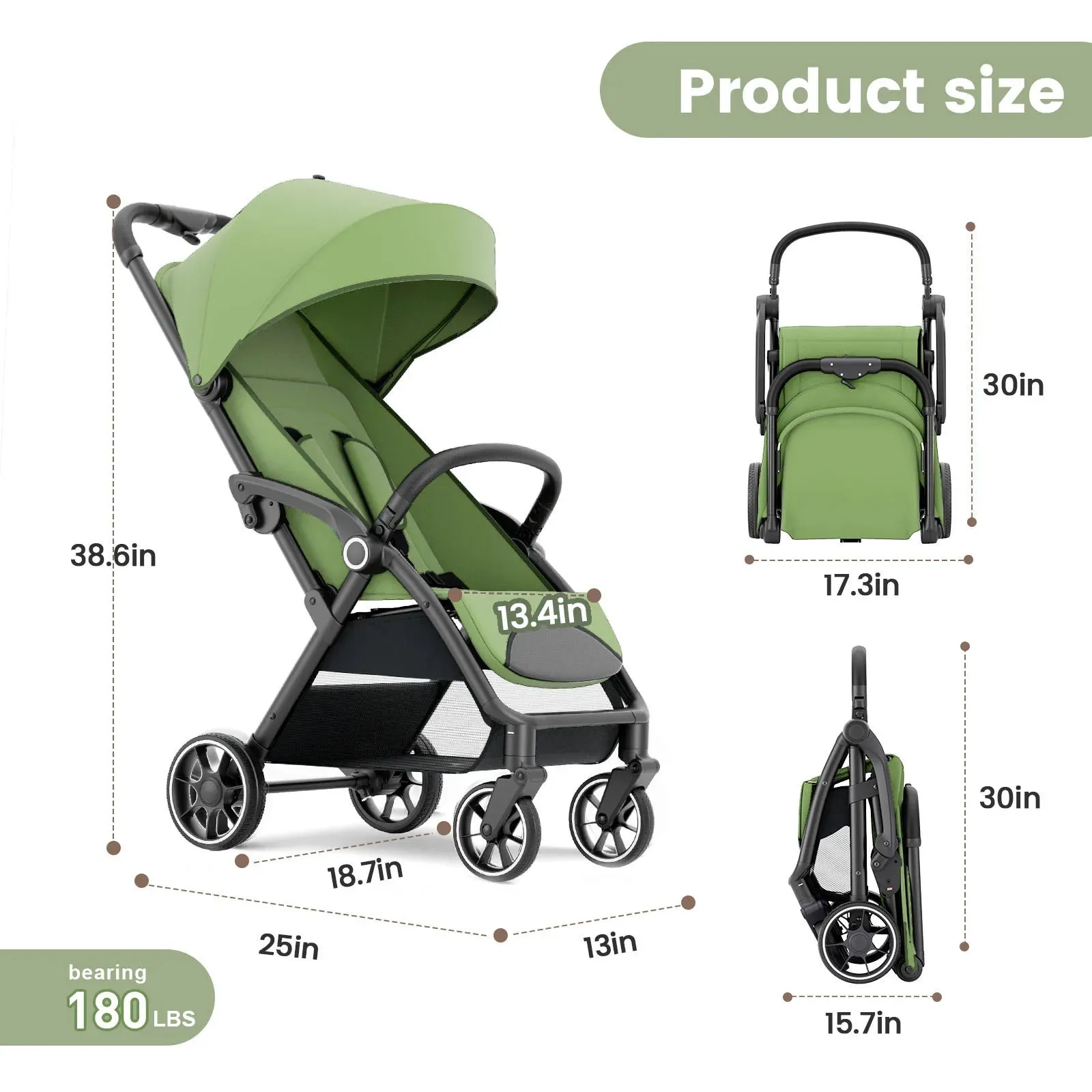 High View Portable Baby Stroller Compact Lightweight Travel Stroller for Babies & Toddlers With 360Swivel Seat