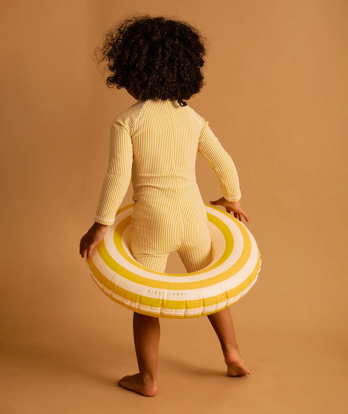 KIDLY by MORI 3/4 Sleeve Seersucker Sunsuit