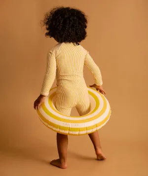 KIDLY by MORI 3/4 Sleeve Seersucker Sunsuit