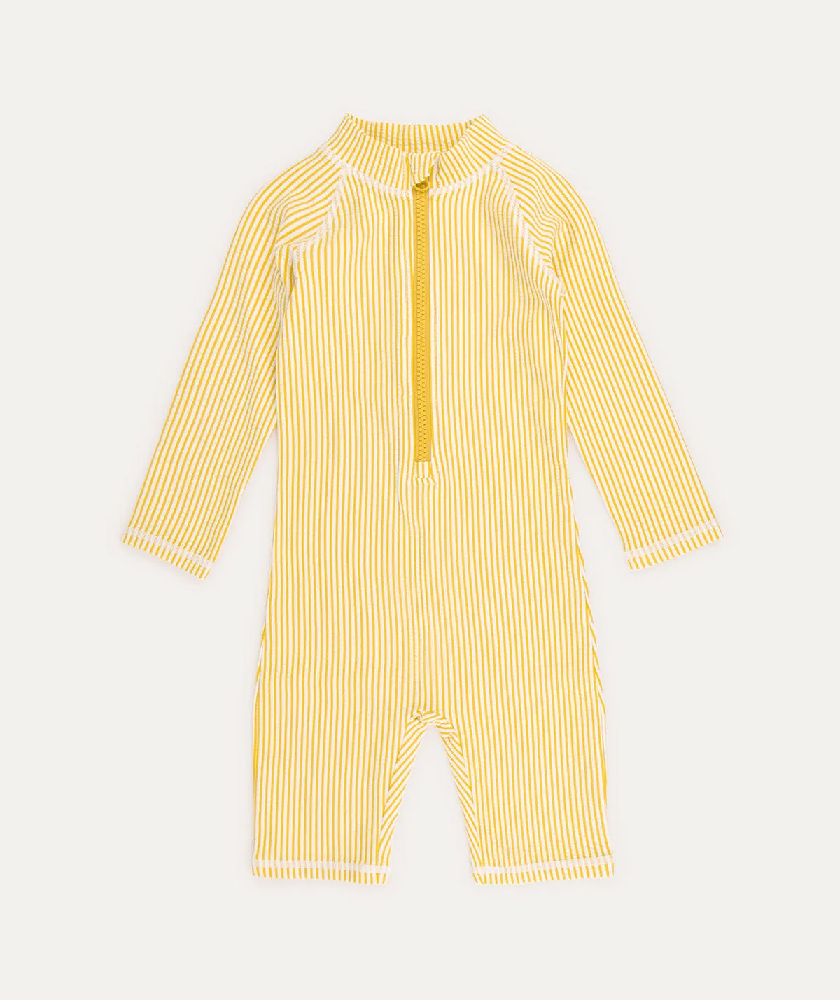 KIDLY by MORI 3/4 Sleeve Seersucker Sunsuit