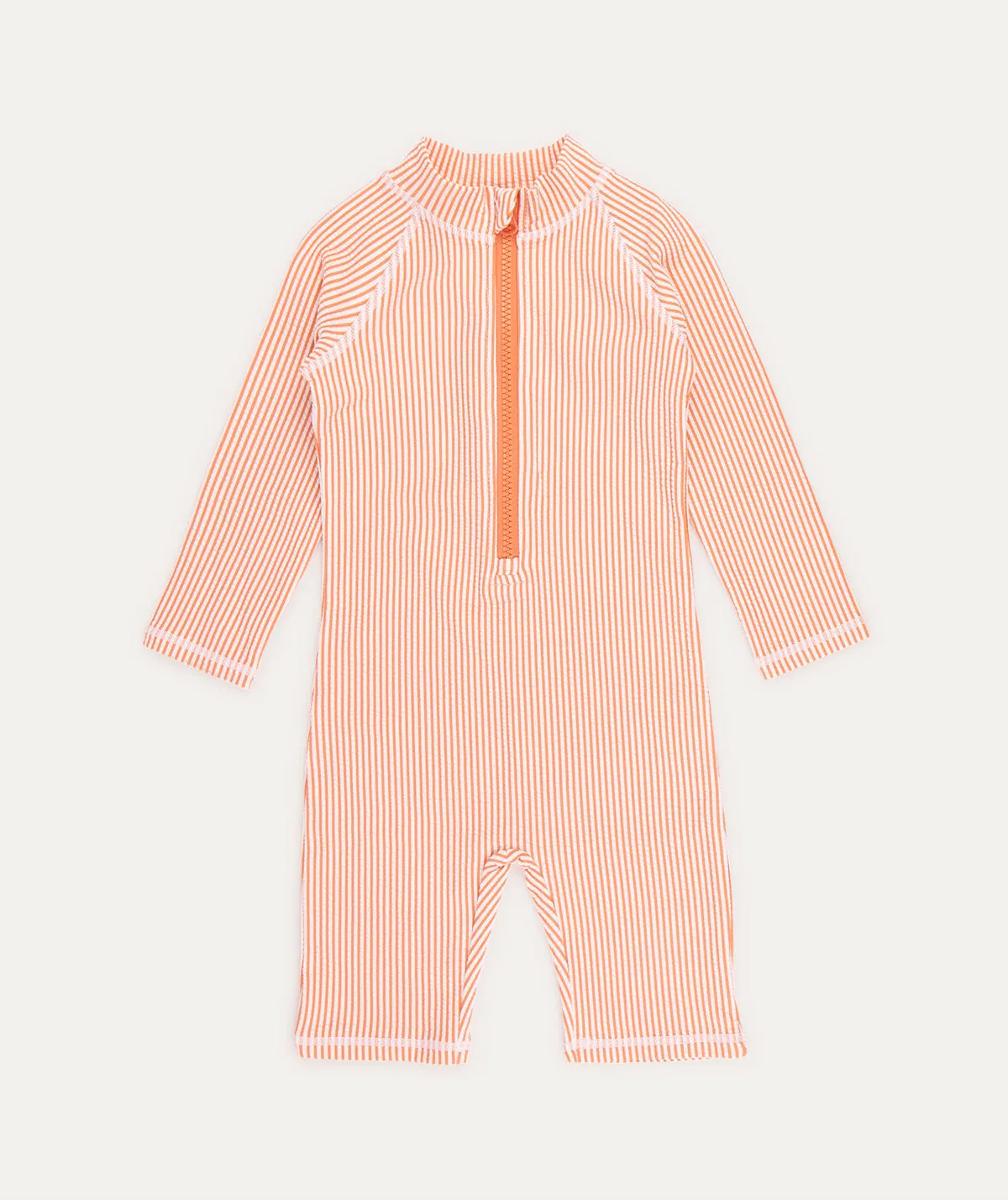 KIDLY by MORI 3/4 Sleeve Seersucker Sunsuit