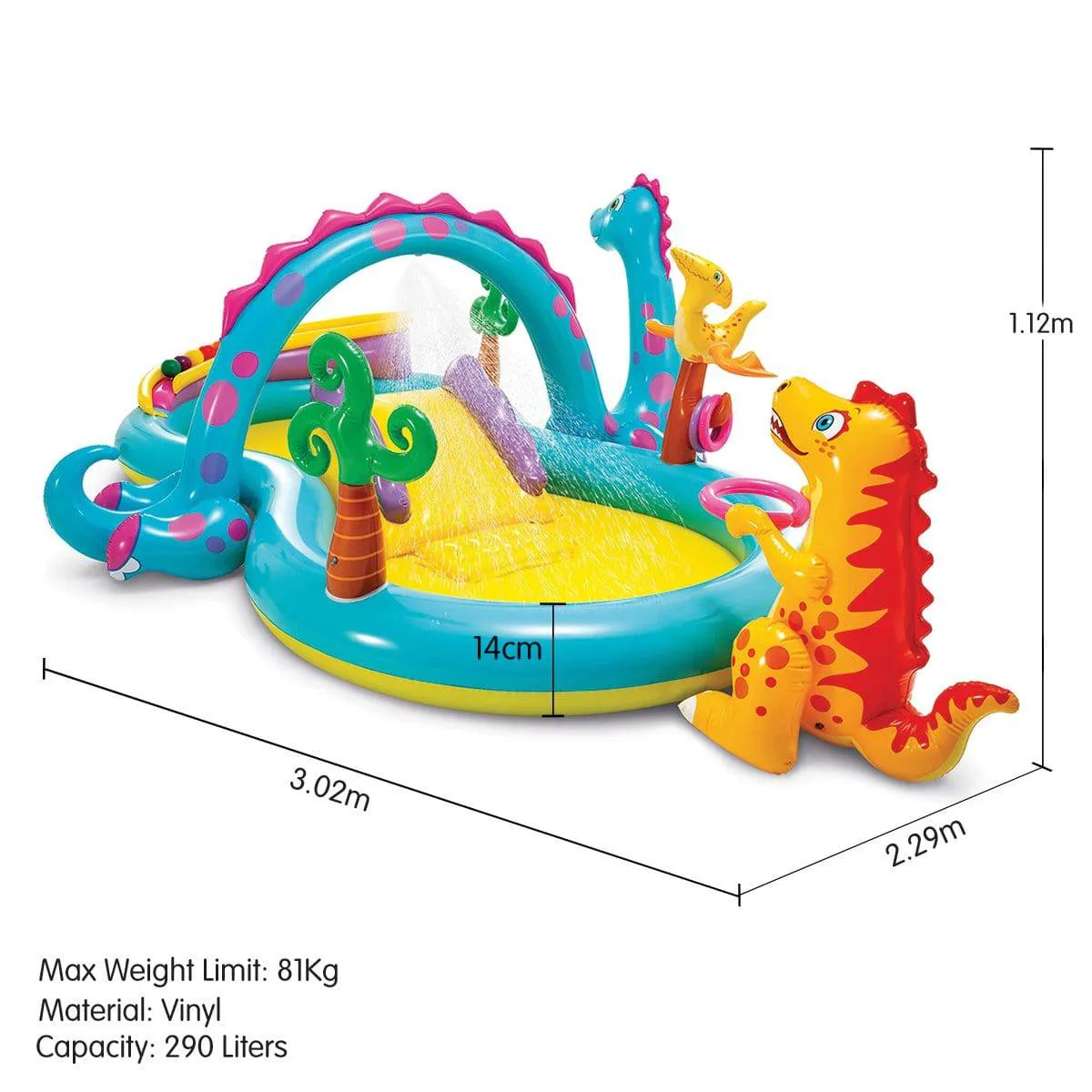 Kids Pool with Slide Intex 57135NP Dinoland Play Centre Inflatable