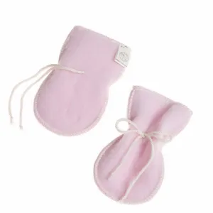 LANACare Soft Pink Baby Mittens in Organic Merino Wool