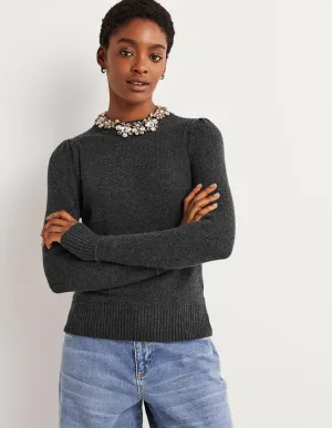 Lofty Cashmere Jumper-Charcoal Melange