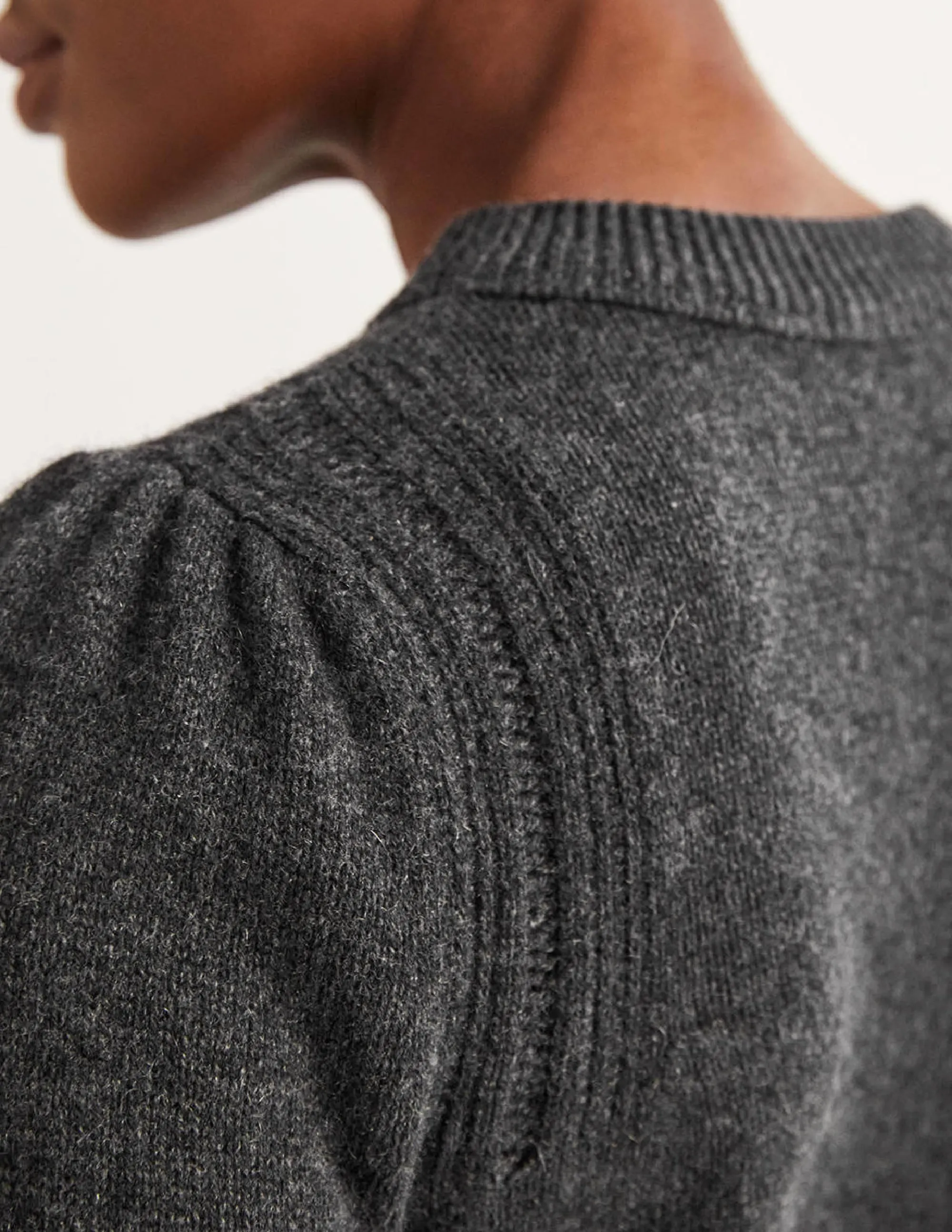 Lofty Cashmere Jumper-Charcoal Melange