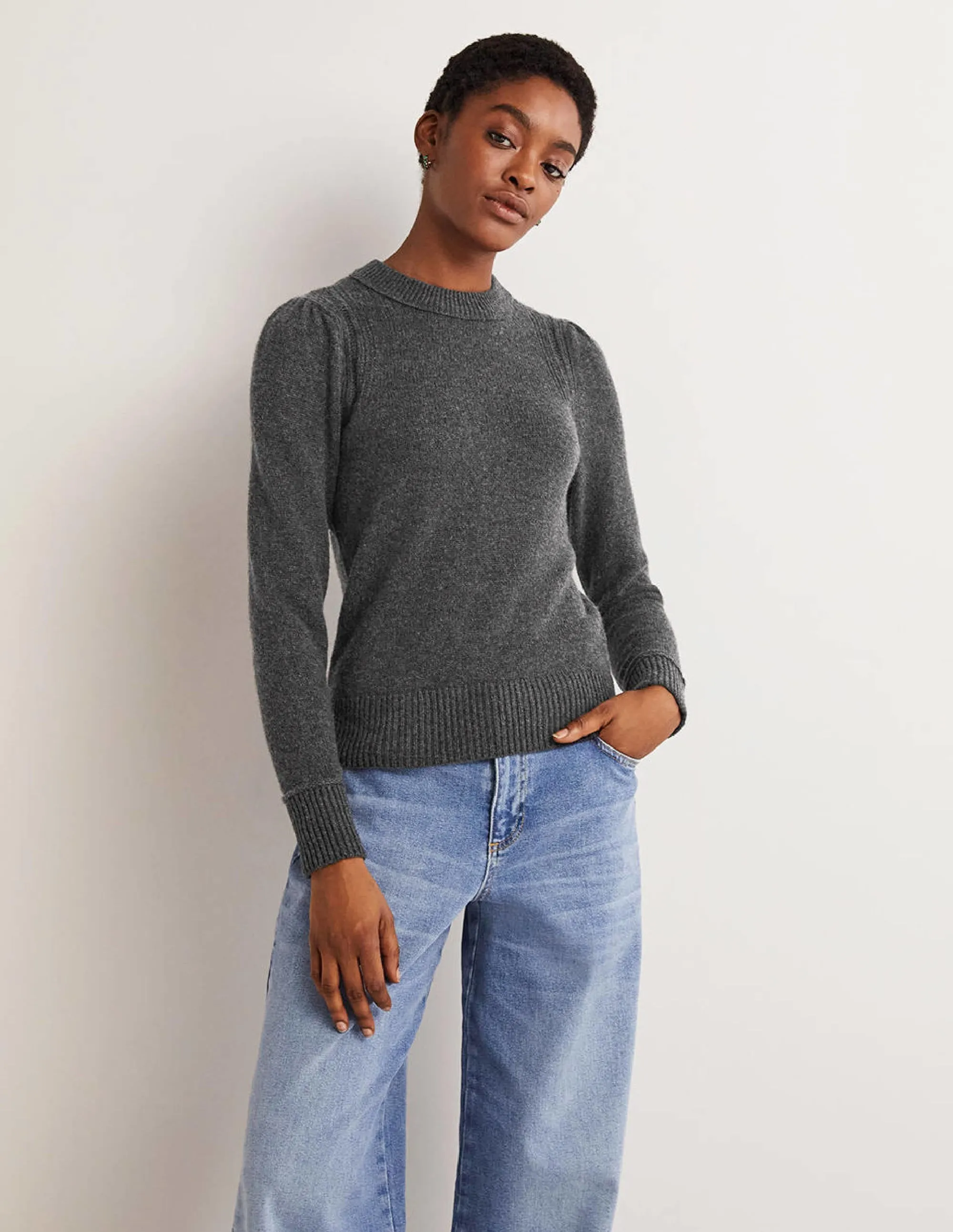 Lofty Cashmere Jumper-Charcoal Melange