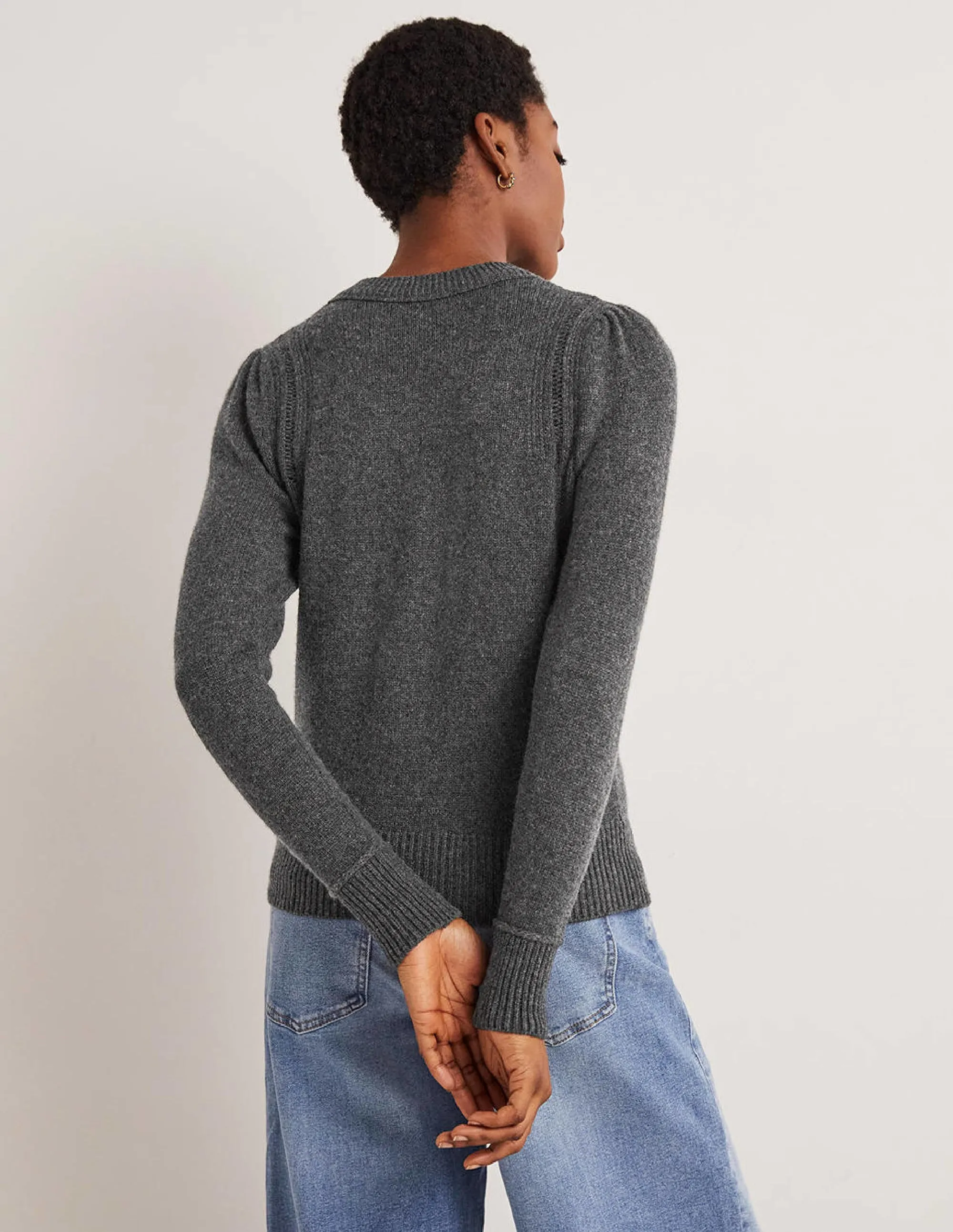 Lofty Cashmere Jumper-Charcoal Melange
