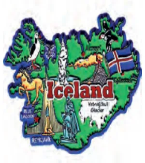 Magnet map ICELAND plastic
