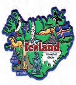 Magnet map ICELAND plastic