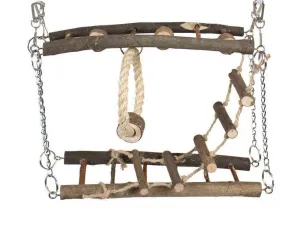 Natural Wooden Suspension Bridge 27X17X7Cm