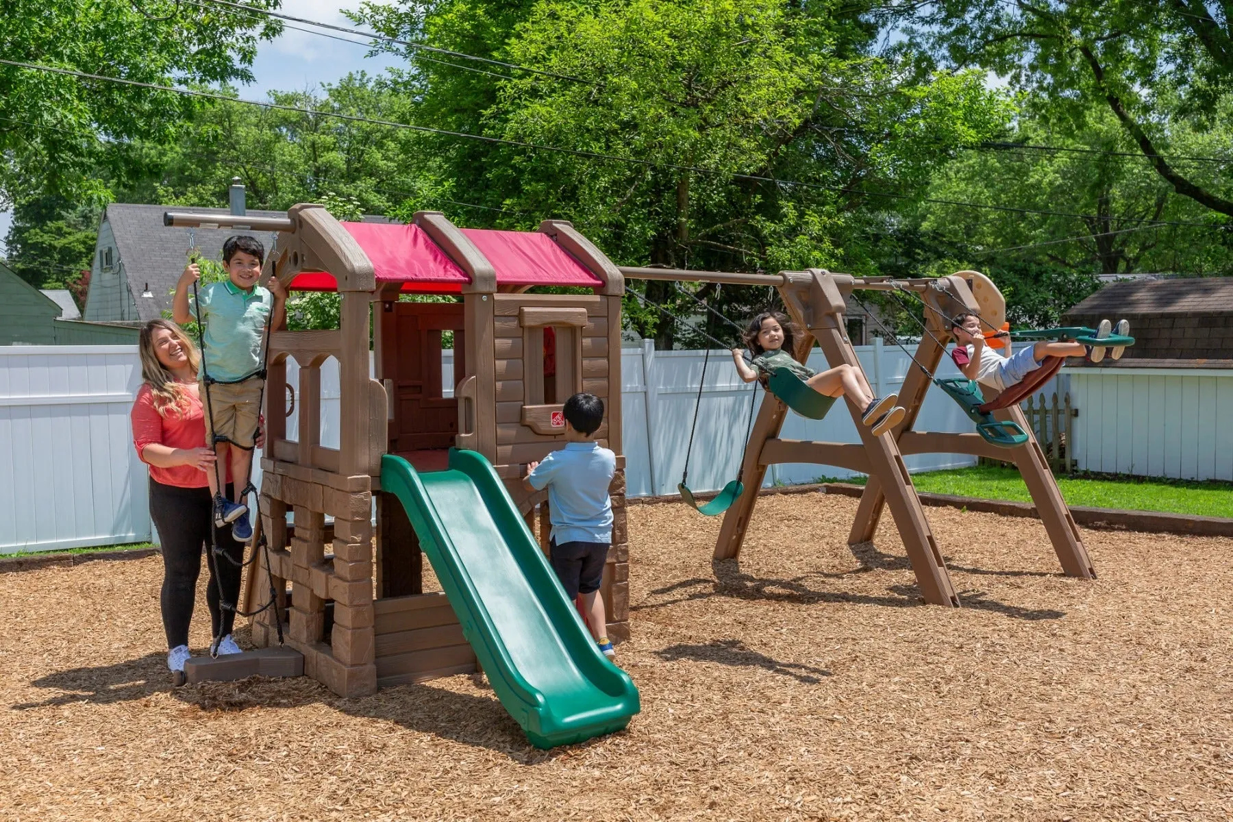 Naturally Playful™ Adventure Lodge Play Center with Glider