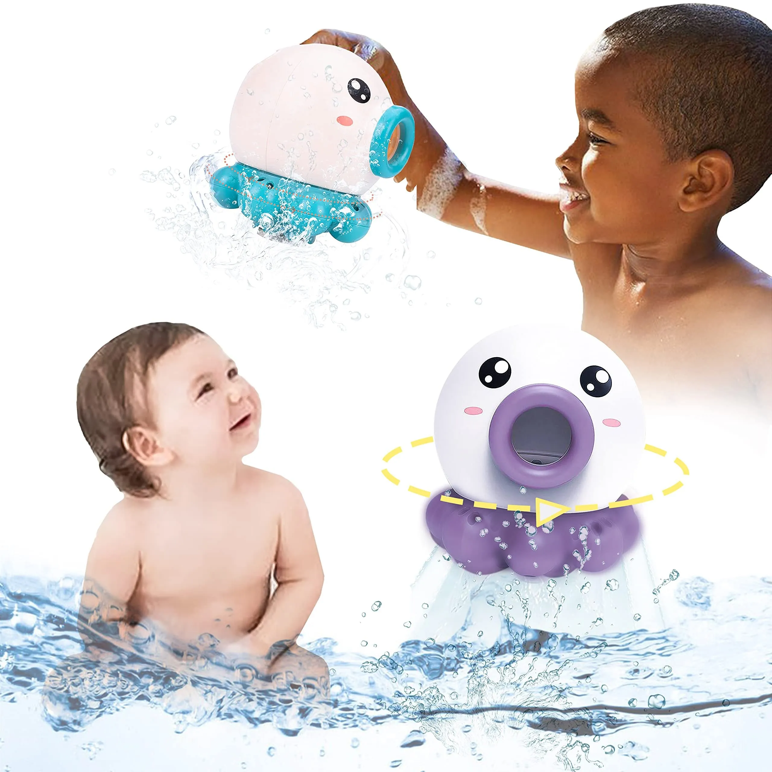 Octopus Water Jet Bath Toy – Rotating Fountain Shower & Beach Sprinkler for Kids
