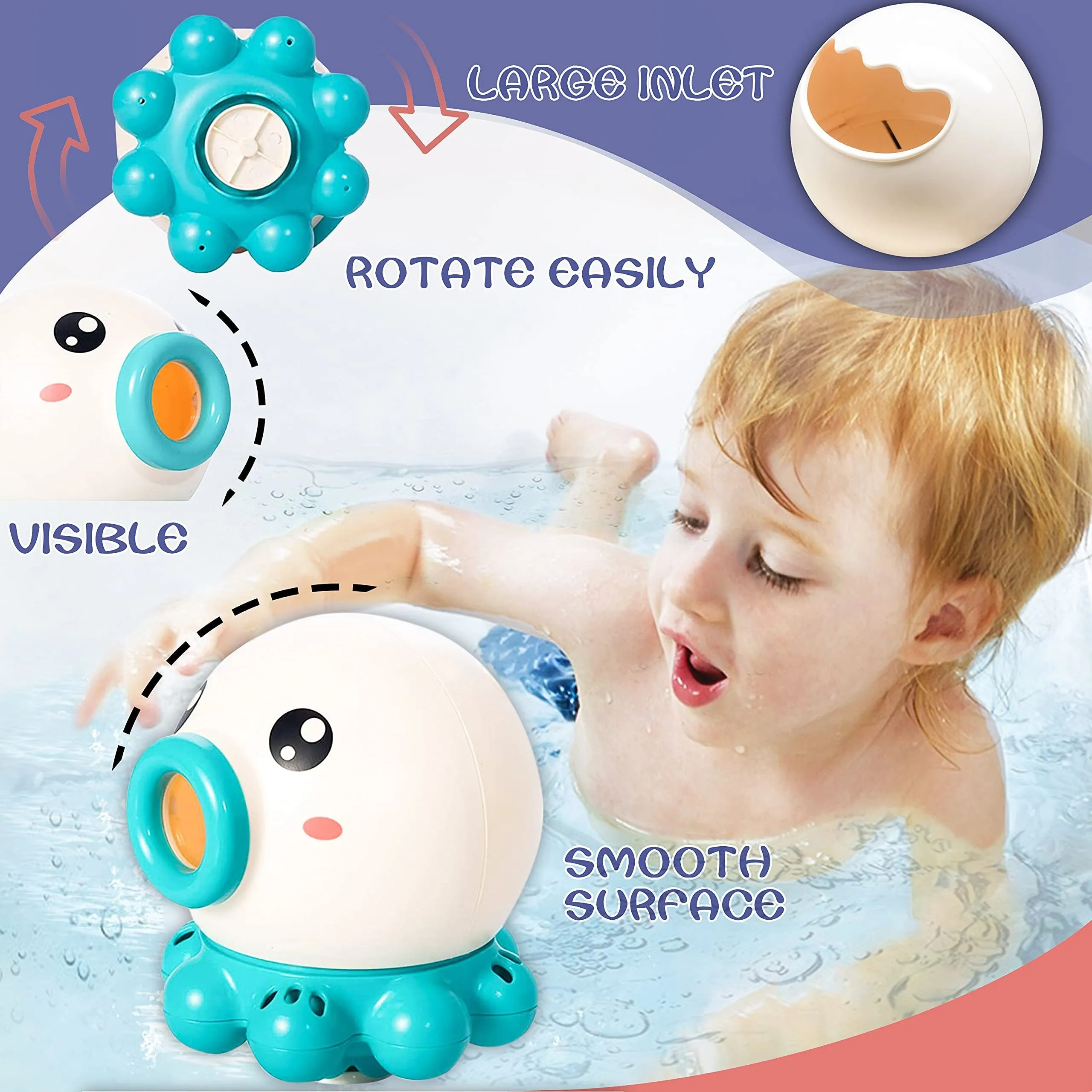 Octopus Water Jet Bath Toy – Rotating Fountain Shower & Beach Sprinkler for Kids