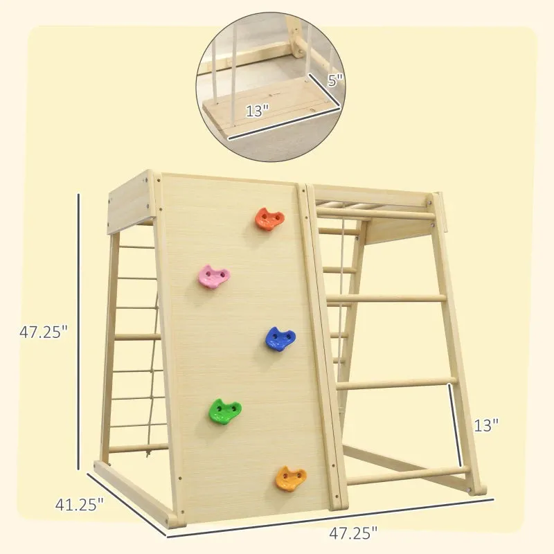Qaba 5-in-1 Indoor Jungle Gym Playground with Swing, Climber, Monkey Bar