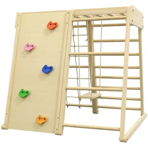 Qaba 5-in-1 Indoor Jungle Gym Playground with Swing, Climber, Monkey Bar