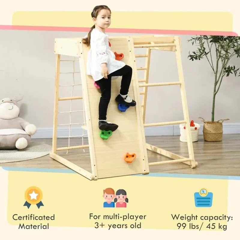 Qaba 5-in-1 Indoor Jungle Gym Playground with Swing, Climber, Monkey Bar