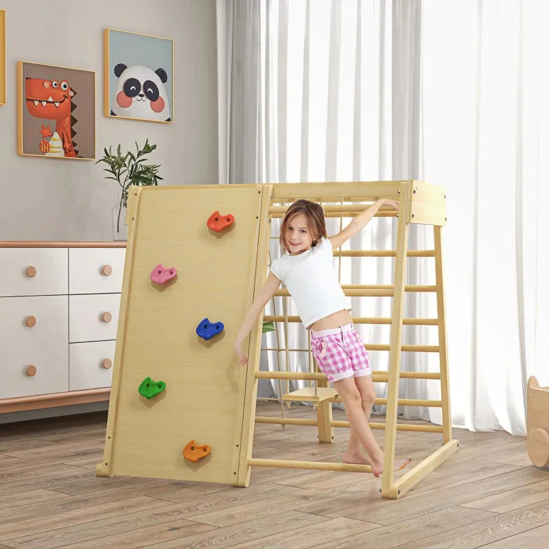 Qaba 5-in-1 Indoor Jungle Gym Playground with Swing, Climber, Monkey Bar