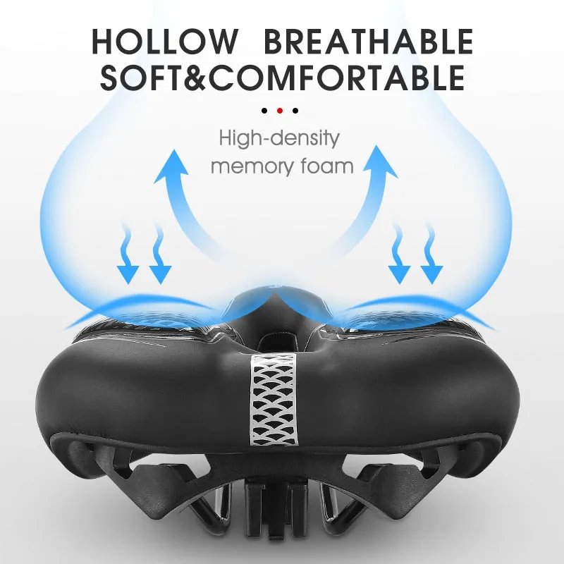 Silica GEL Bicycle Saddle Soft Shock Absorbing MTB Mountain Road Bike Saddle Breathable Hollow Cycling Cushion Seat