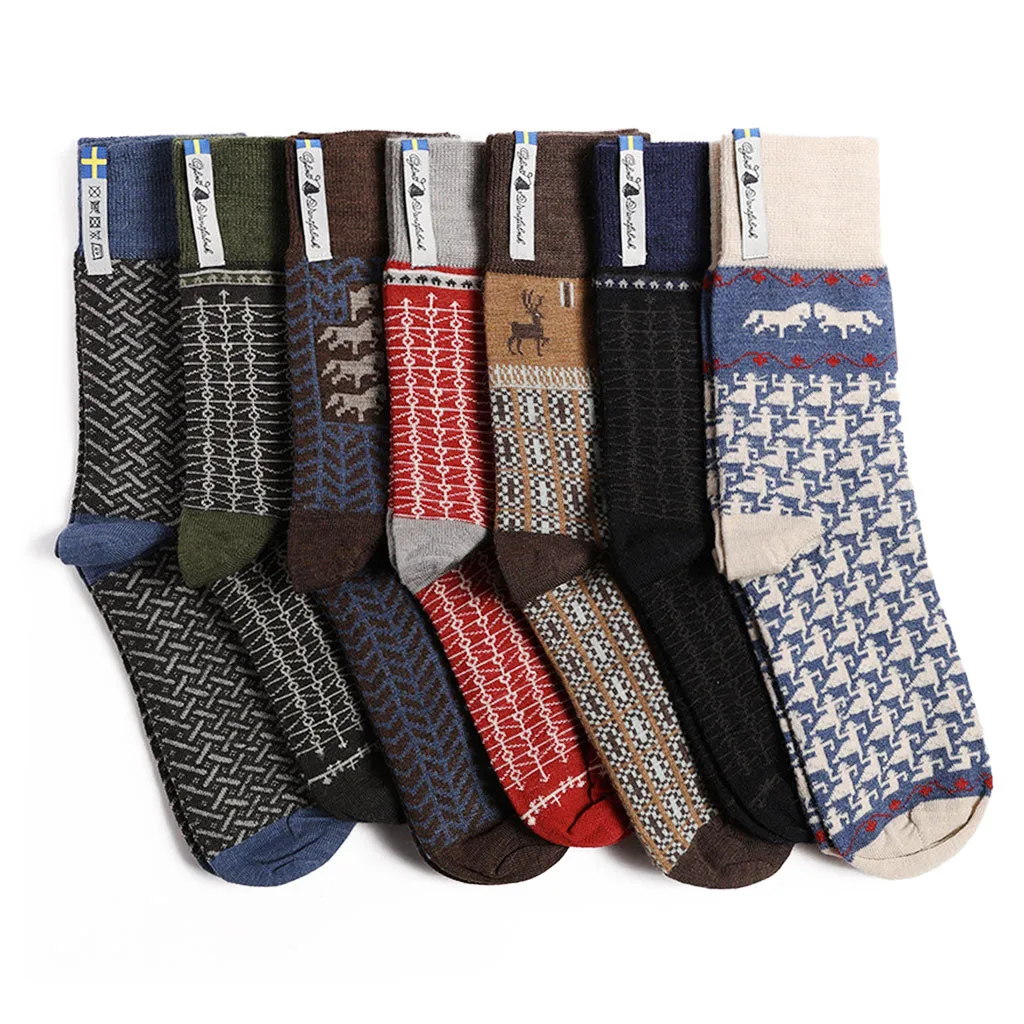 Swedish-Knit Merino Wool Socks, 7 pack