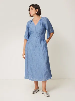 Textured Jacquard Dress | Blue