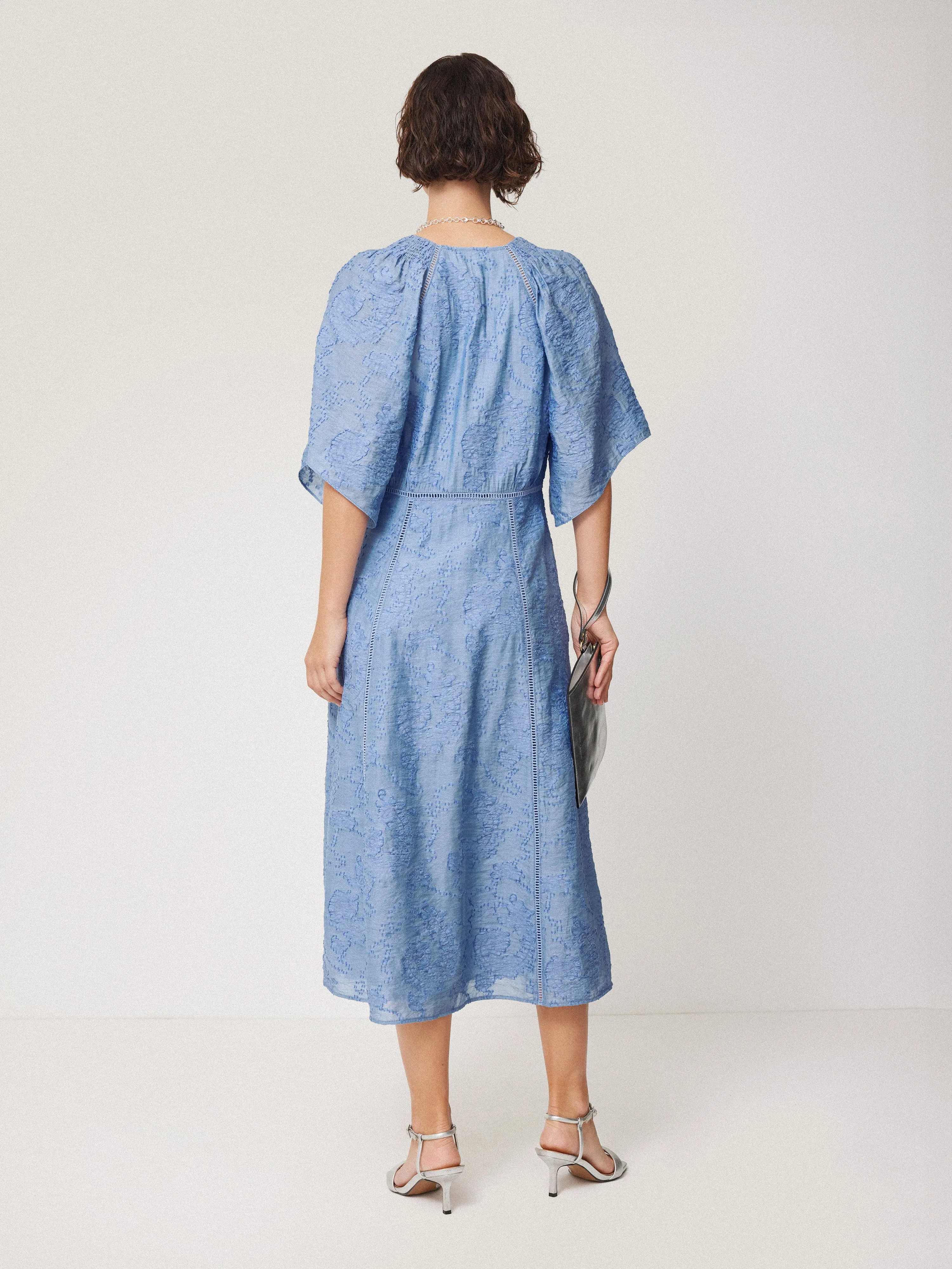 Textured Jacquard Dress | Blue