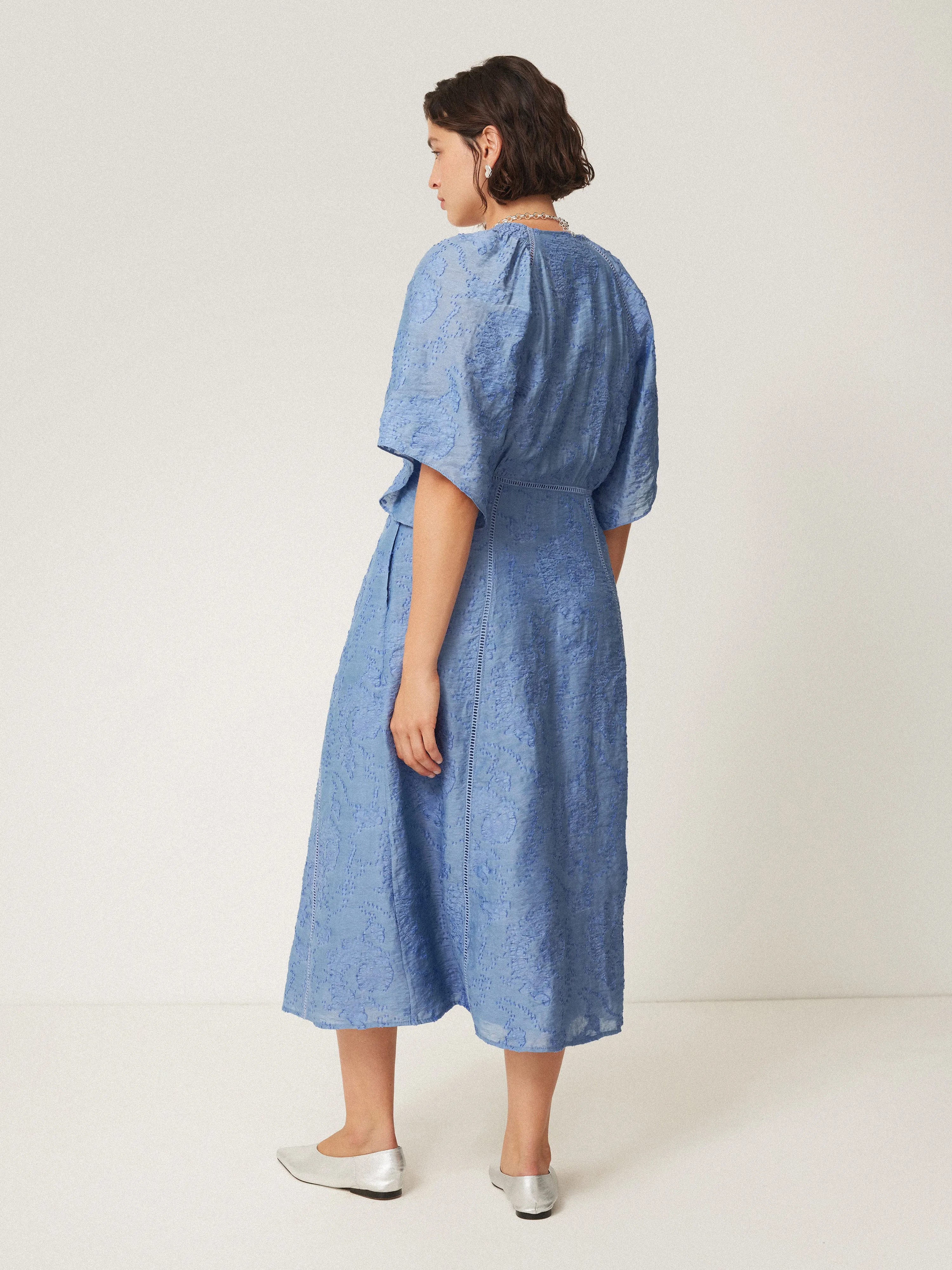 Textured Jacquard Dress | Blue