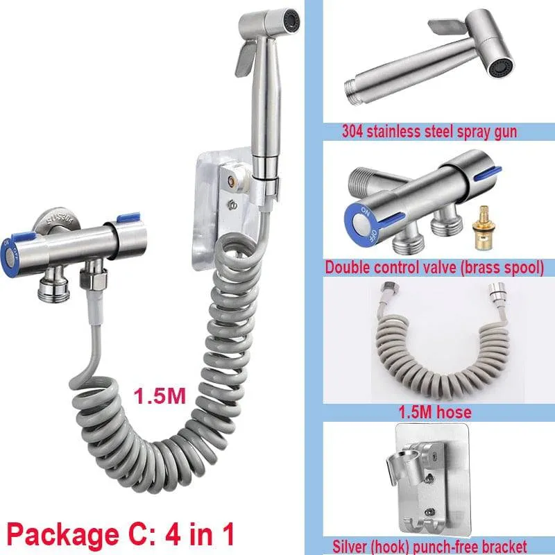 Toilet booster handheld sprinkler stainless steel sprayer bathroom accessories