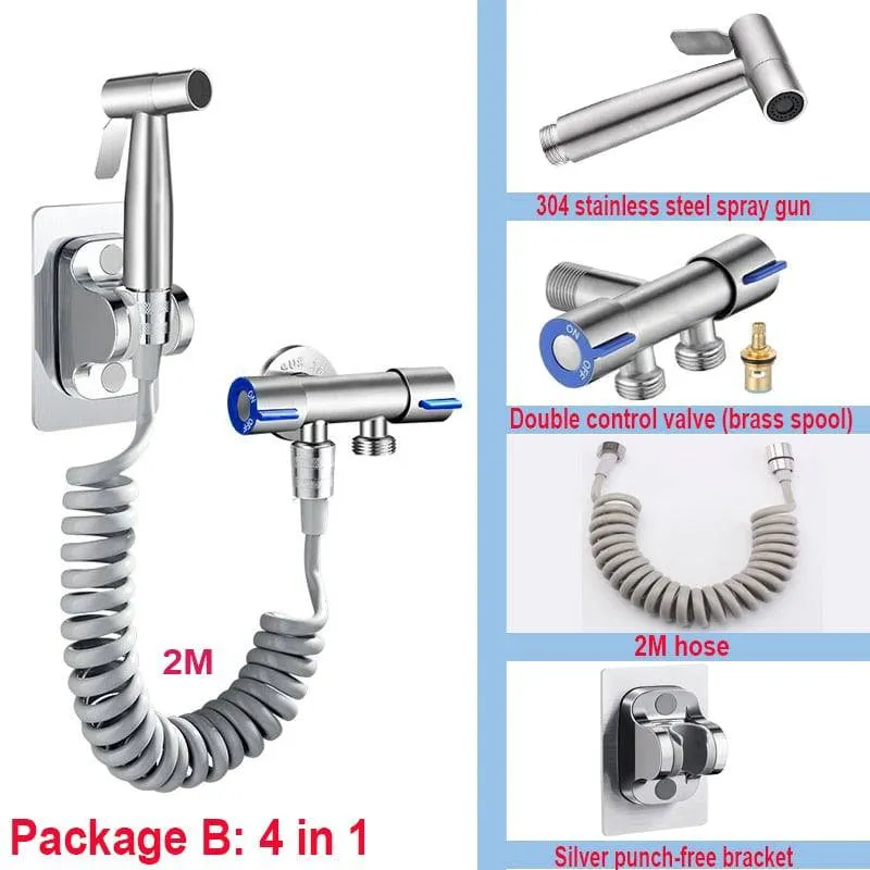 Toilet booster handheld sprinkler stainless steel sprayer bathroom accessories