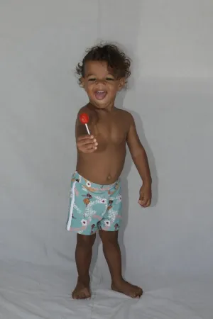 Toki | Boys Soft Swim Short | Green Lei Hula