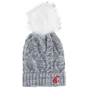WSU Marled Grey Pom Pom Beanie